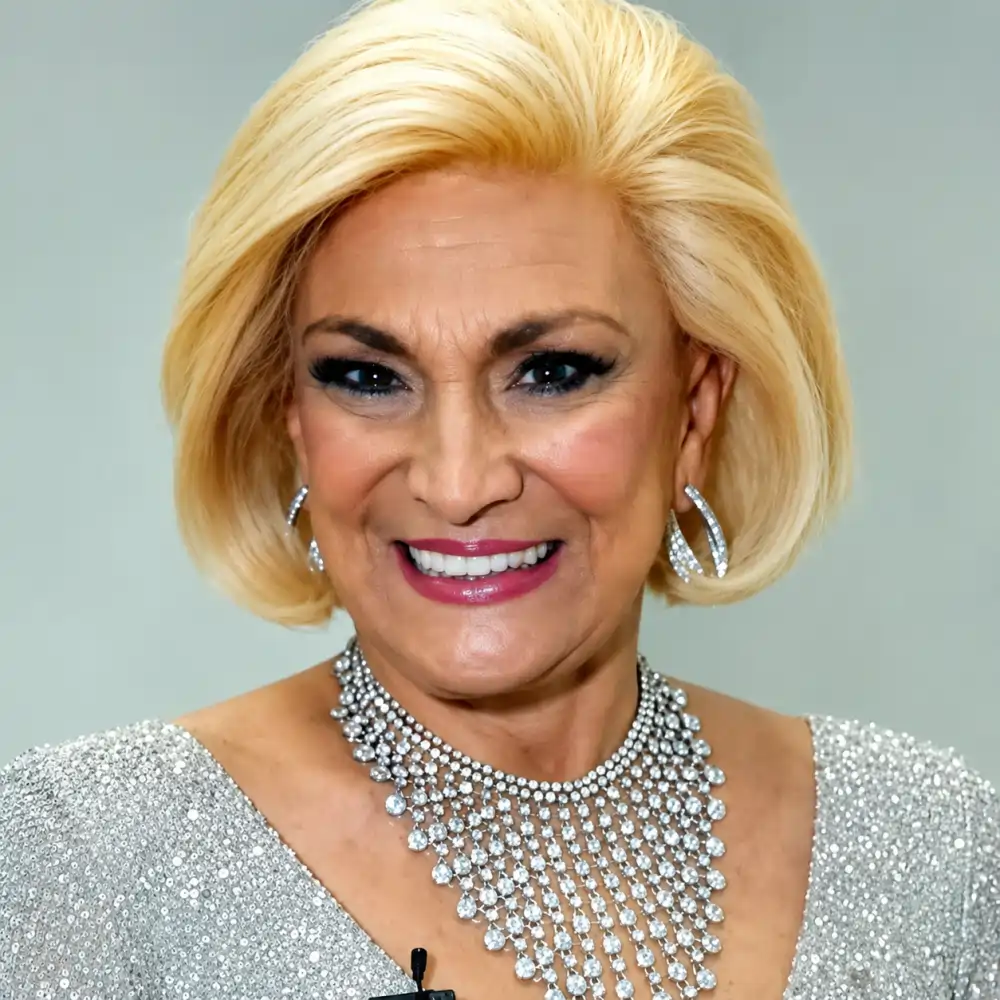 Retrato de Hebe Camargo com cabelo loiro